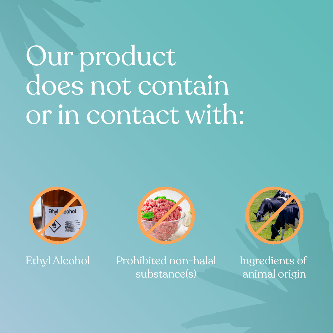 Gow! Probiotic: free from ethyl alcohol, non-halal substances, and animal-derived ingredients.